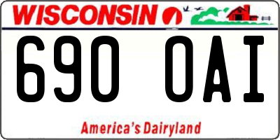 WI license plate 690OAI