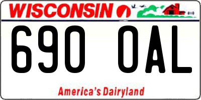 WI license plate 690OAL