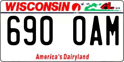 WI license plate 690OAM