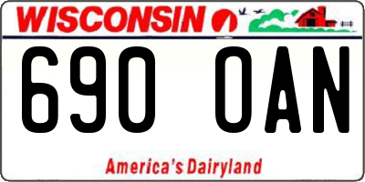 WI license plate 690OAN