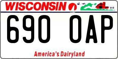 WI license plate 690OAP