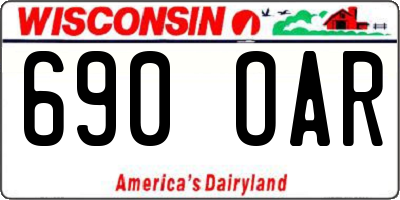 WI license plate 690OAR