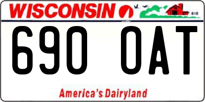 WI license plate 690OAT