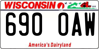 WI license plate 690OAW