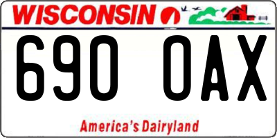 WI license plate 690OAX
