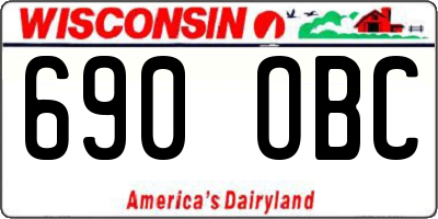 WI license plate 690OBC