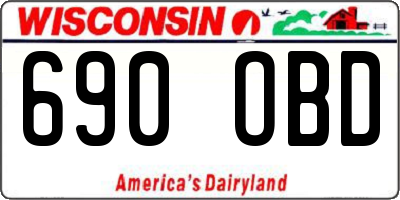 WI license plate 690OBD