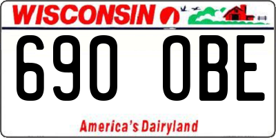 WI license plate 690OBE