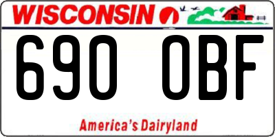 WI license plate 690OBF
