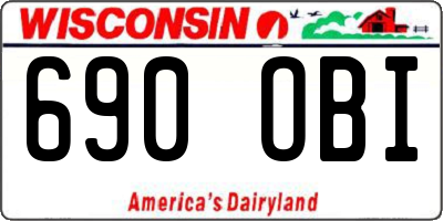 WI license plate 690OBI