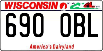 WI license plate 690OBL
