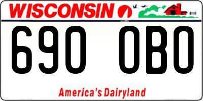 WI license plate 690OBO