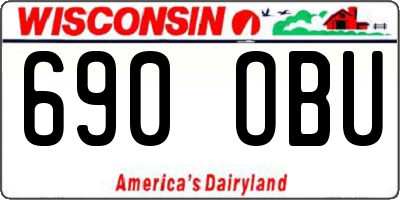 WI license plate 690OBU