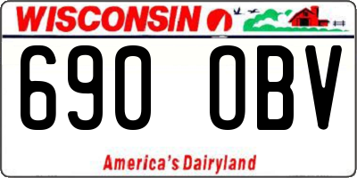 WI license plate 690OBV