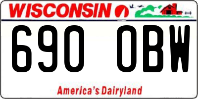WI license plate 690OBW