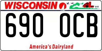 WI license plate 690OCB