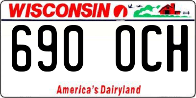 WI license plate 690OCH
