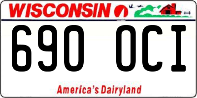 WI license plate 690OCI