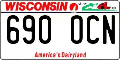 WI license plate 690OCN