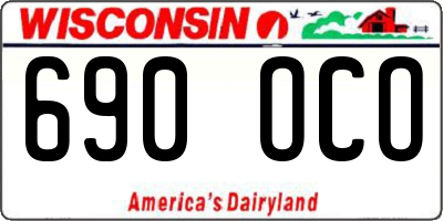 WI license plate 690OCO