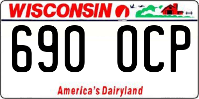 WI license plate 690OCP