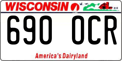 WI license plate 690OCR