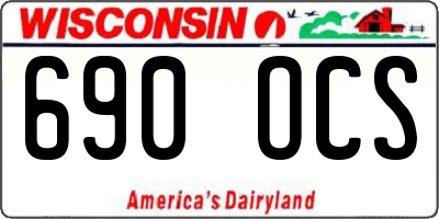 WI license plate 690OCS