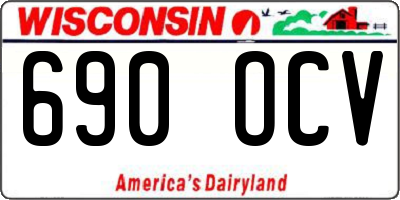WI license plate 690OCV