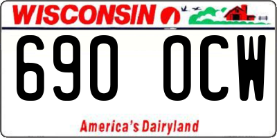 WI license plate 690OCW