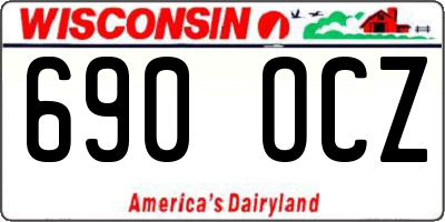 WI license plate 690OCZ