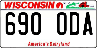 WI license plate 690ODA