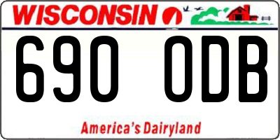 WI license plate 690ODB