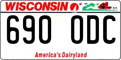 WI license plate 690ODC