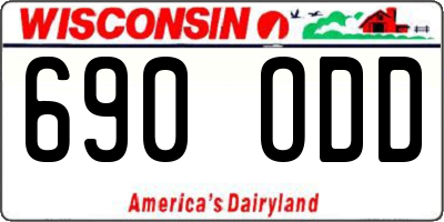 WI license plate 690ODD