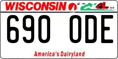 WI license plate 690ODE