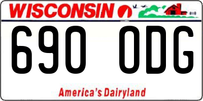 WI license plate 690ODG