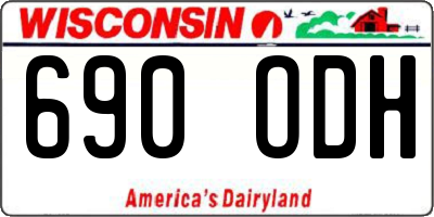 WI license plate 690ODH