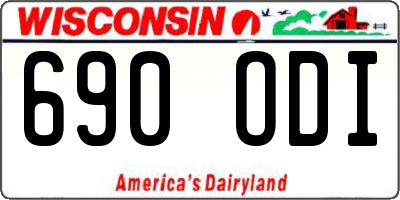WI license plate 690ODI