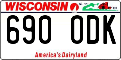 WI license plate 690ODK