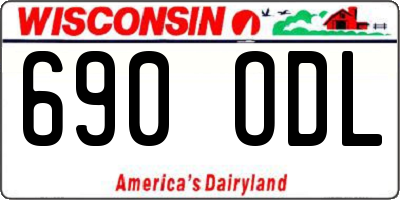 WI license plate 690ODL