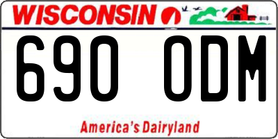 WI license plate 690ODM