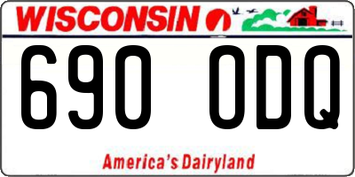 WI license plate 690ODQ
