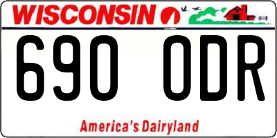 WI license plate 690ODR