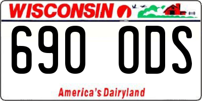 WI license plate 690ODS