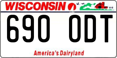 WI license plate 690ODT