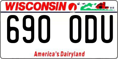 WI license plate 690ODU