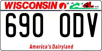 WI license plate 690ODV