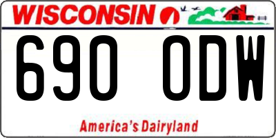 WI license plate 690ODW