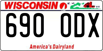 WI license plate 690ODX
