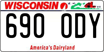 WI license plate 690ODY